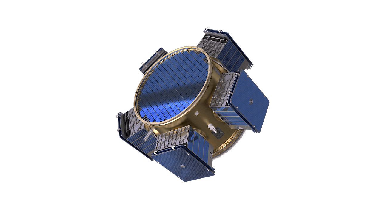 Gold EELV Secondary Payload Adapter ring rendered against a white background